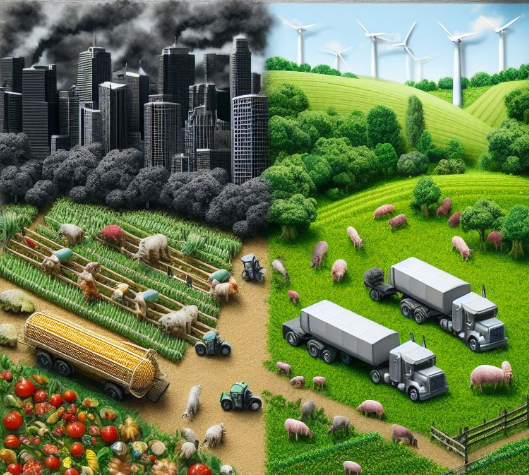 Carbon Footprint in Urban vs. Conventional Farming